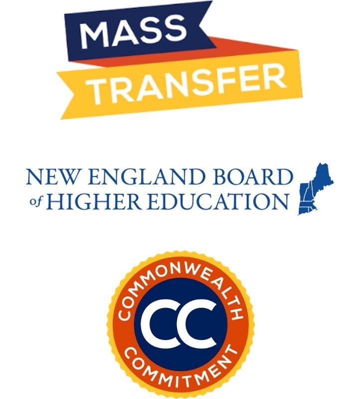 Logos, from top to bottom: Mass Transfer, New England Board of Higher Education and Commonwealth Commitment.